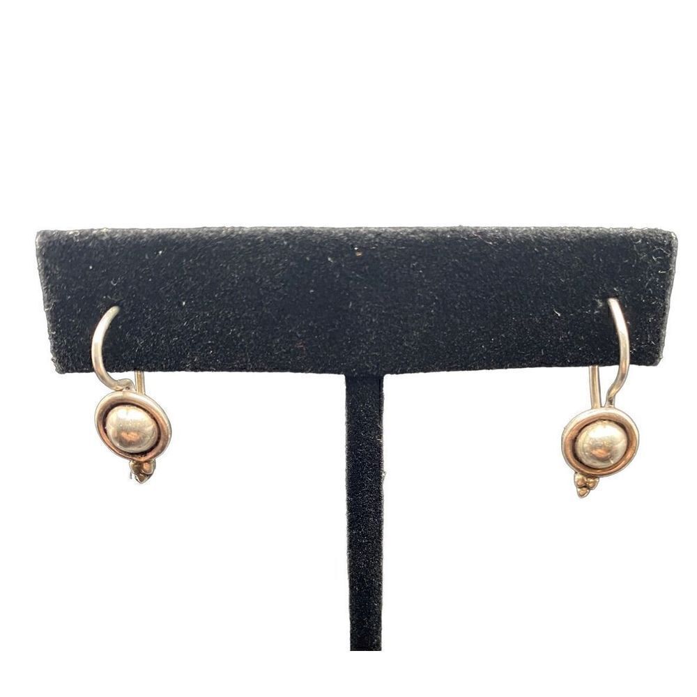 Sterling round wire drop earrings vintage